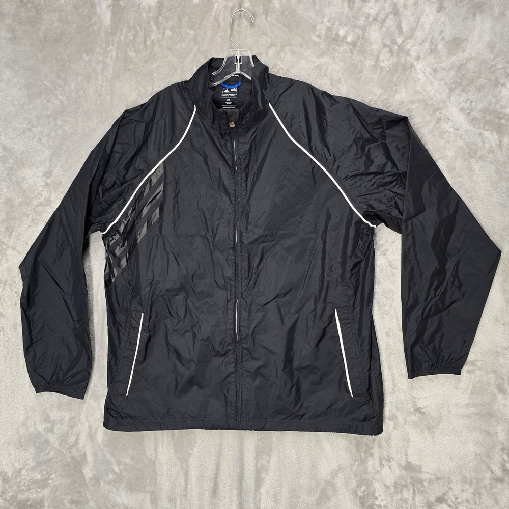 Adidas Golf Rain Jacket Men XXL Black ClimaProof Packable Athleisure Performance